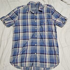 Gap Blue Plaid Button Down
